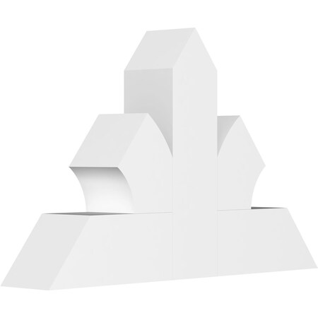 Ekena Millwork Richland Architectural Grade PVC Gable Bracket, 36"W x 22 1/2"H x 6"D x 6"F, 15/12 Pitch GBP036X23X0606RIC00